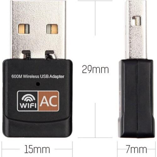 100pcs 2.4GHz 5GHz Mini Network Wireless USB WiFi Adapter Computer 600mbps WiFi antenna Dual Band 802.11b/n/g/ac