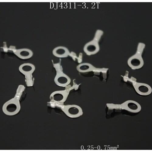 100pcs 3.2 Round terminal block M3 ring lug brass tin plated