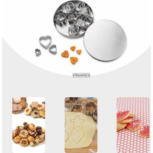 30Set Baking Moulds Stainless Steel Cookie Cutters Plunger Biscuit DIY Mold Star Heart Cutter Baking Mould Stencils Pastry