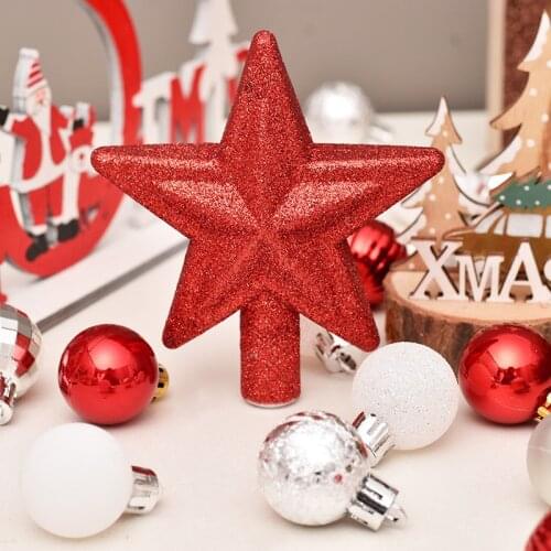 30pcs Glitter Christmas Balls Christmas Tree Decorations Balls Star Treetop Christmas Ornaments Hanging Navidad Noel Decoration