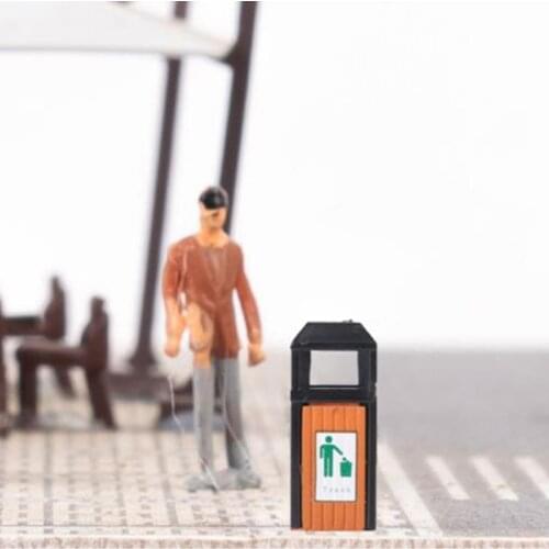 5 Pcs 1/87 model Garbage Trash Can Rubbish Bin model train railway layout