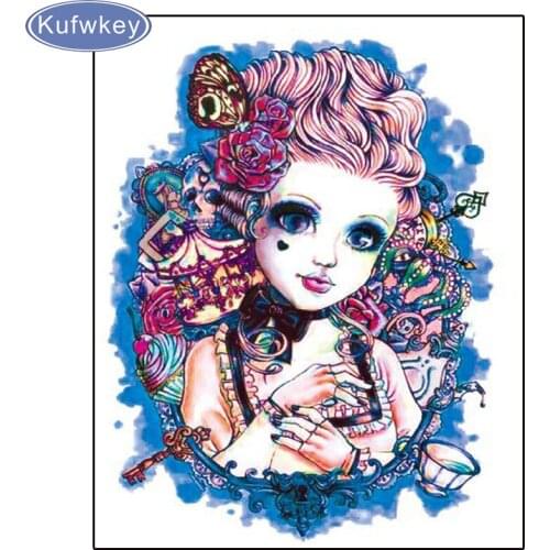 5D Diamond Painting cartoon big eyes girl Cross Stitch DIY Diamond Embroidery fantasy art Full round rhinestones Home Decor