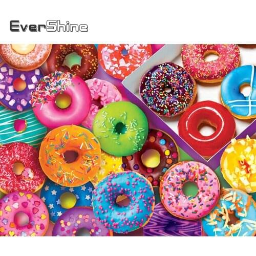 Evershine Diamond Painting Donuts New Arrival Diamond Embroidery Landscape Cross Stitch Food Picture Rhinestone Wall Decor