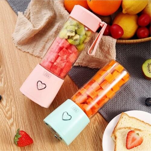 USB Charging Blender Portable Fruits Juicer with Cup Cover Kitchen Multi Electric Mixer Lemon Squeezer Mini Food Processor 450ML
