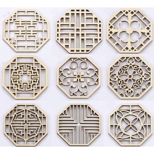 2pcs large and one small set teacup mats creative hollow wooden dining table mats pot mats coaster placemats for dining table