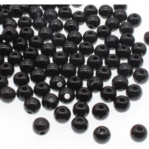 CHONGAI 200Pcs 6mm Black Color Acrylic Round Ball Spacer Beads For Jewelry Making DIY Jewelry Accessories For Handicrafts