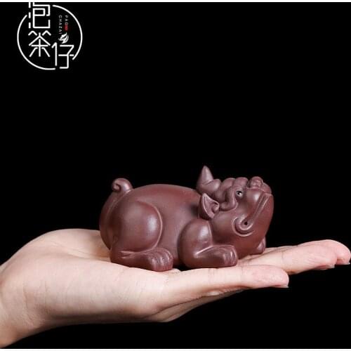 Wild animal pure manual can keep furnishing articles small tea fun to play with Chinese style restoring ancient ways