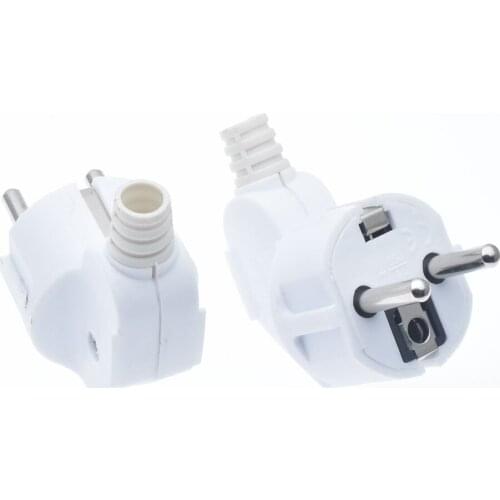 EU European AC Electrical Power Schuko CEE 7/7 Rewireable Plug Male Sockets Outlets Adaptor Adapter Extension Cord Connector
