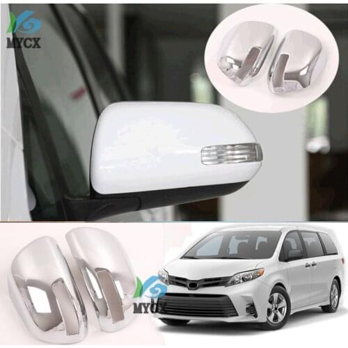 ABS Chrome Rearview Mirror Cover Trim For Toyota Sienna 2018 - 2020 Car Styling Rear View Mirrors Covers Sticker Accessories