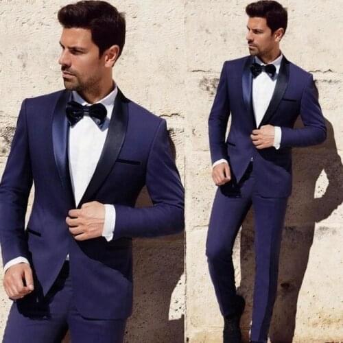 Tailored groom tuxedo suit mens wedding party suit summer casual Slim (coat + pants)