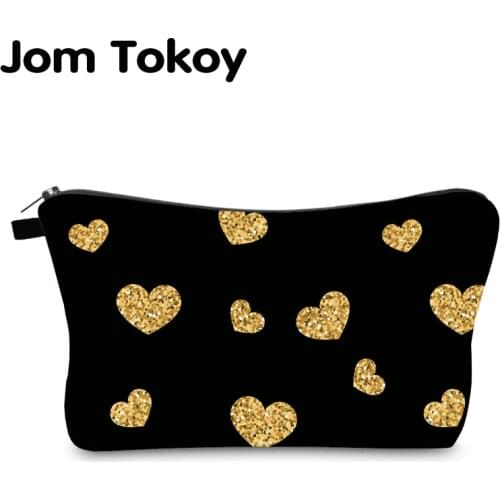 Jom Tokoy Cosmetic Bag Printing Loving Heart Personalised Makeup Bags Organizer Bag Women Beauty Bag