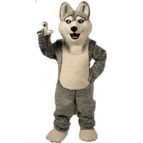 Wolf mascot costumes halloween dog mascot character holiday Head fancy party costume adult size