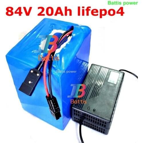 LiFePo4 84v 20Ah lithium battery pack 30A BMS lifepo 27S for inverter energy EV power supply motor ebike 2500W +5A charger