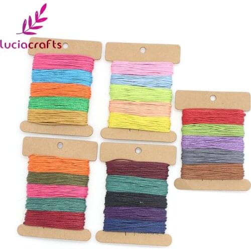 Lucia crafts 1mm 25yards/lot Waxed Thread Cotton Cords String Strap Shamballa Bracelet Rope DIY Handcrafts Materials W0702