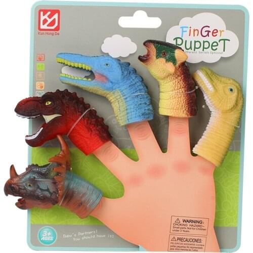 1PCS Mini Dinosaur Finger Puppet Dinosaur Portable Cartoon Fingers Toy Doll Baby Early Educational Hand Story Decompression toys