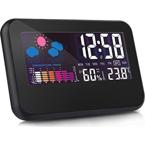 LCD Alarm Clock Multifunctional Backlight Color Screen Clock 618T USB Charging Temperature And Humidity Color Screen Clock