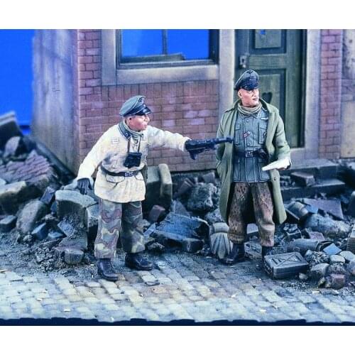 WWII German resin soldier SS officer two-person kit model