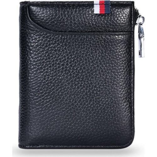 Mens leather wallet fashion business short wallet card bag anti-theft brush drivers license wallets card clutch new 2020