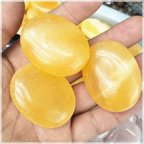 1pcnature yellow jadee stone black obsidian NO Hole size 44x35mm for stone balls collections jewelry display or craft decoration