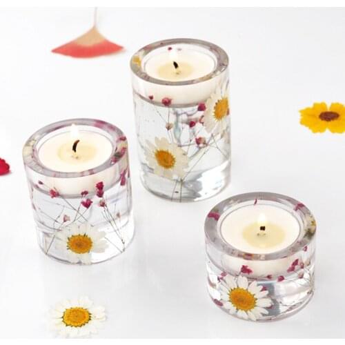 DIY Crystal Epoxy Resin Mold Candle Holder Large Medium And Small Aromatherapy Candle Tray Mirror Silicone Mold SCIE999