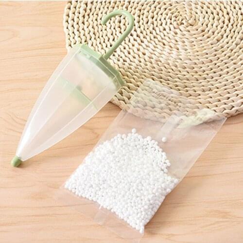 Cute Mini Umbrella Shaped Hanging Desiccant Bag Moisture Absorbers Box Household Replaceable Mildew Proof Wardrobe Dehumidifier