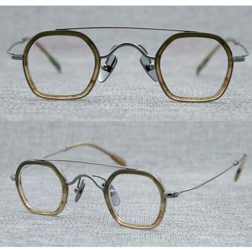 Retro Square Womens Decorative Mirror mens small square titanium frame summer style neutral frame mens prescription glasses