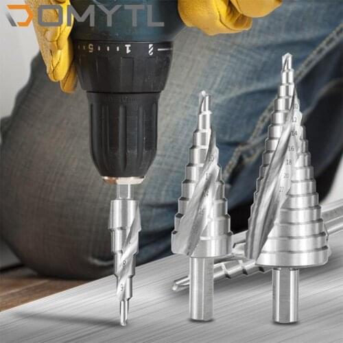 Triangular Shank Silver Spiral Groove Drill Bit Stepped Pagoda Reaming 4-12 4-20 4-32mm High Speed Steel 4241