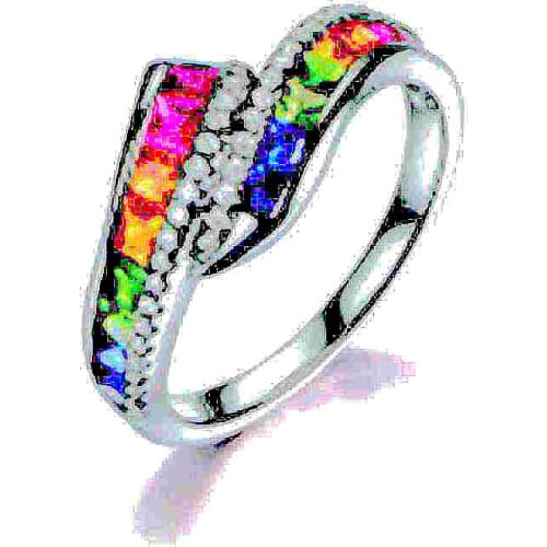2020 Only For You Red Orange Yellow Green Blue Blue Purple 7colors Rainbow Womens Ring Natural Red Plated With