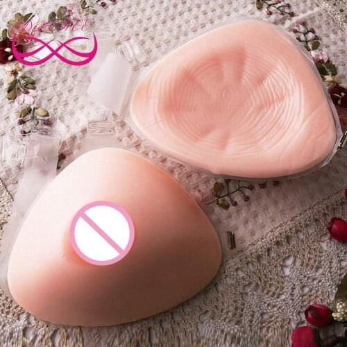 Triangle Shape 500g/pair A Cup Fake Silicone Breast Forms Boobs Tits Enhancer Chest with Strap For Crossdresser Drag Queen Men
