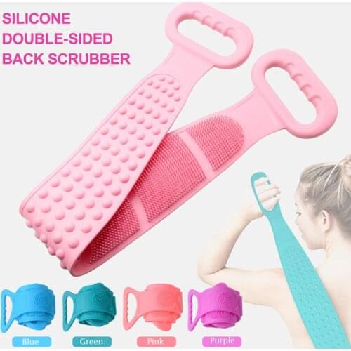 Magic Skin Clean Shower Brushes Cleaning Brush Back Mud Peeling Body Massage Shower Extended Scrubber Silicone Bath Towel