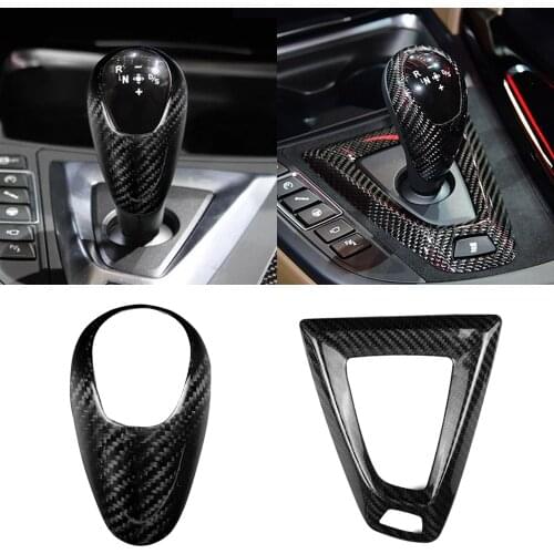 High Quality True Carbon Fiber Gear Shift Handle Cover For BMW M4 F82 F83 2014 2015 2016 2017 2018 Car Accessories