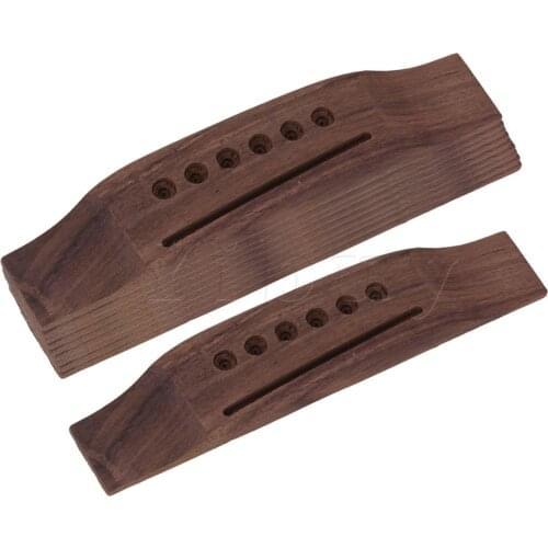 Yibuy 10pcs Rosewood Saddle Thru Bridge for 6 String Acoustic Folk Guitar 153mm Length