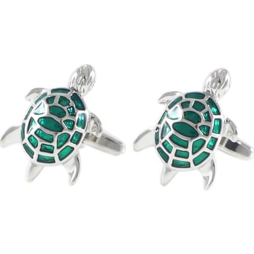 Sea Turtle Cuff Links Green Translucent Enamel Turtle Cuff Links Fathers Day Birthday Cuff Links Gift