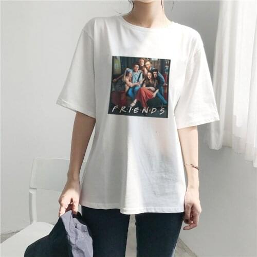 FRIEND letter print female T-shirt New Van Gogh oil painting funny spoof summer Harajuku casual plus size loose women clothing