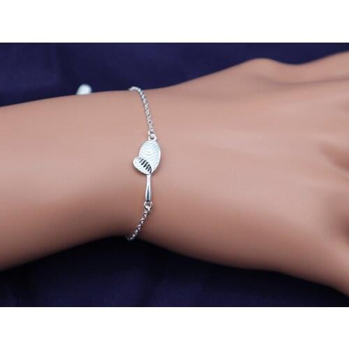 925 Sterling Silver Bracelets For Women Small Young Leaves Charm Bracelet Adjustable Chain Wedding Anniversary Gift Jewelry