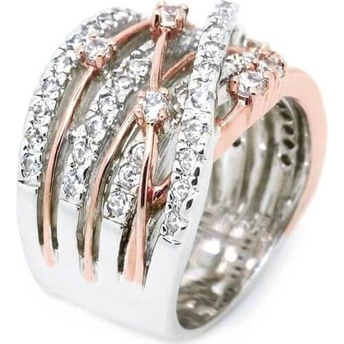 YOBEST Silver Color Cross Ring For Women Wedding Engagement Rings Fashion Cubic Zircon Anniversary Ring Bague Femme