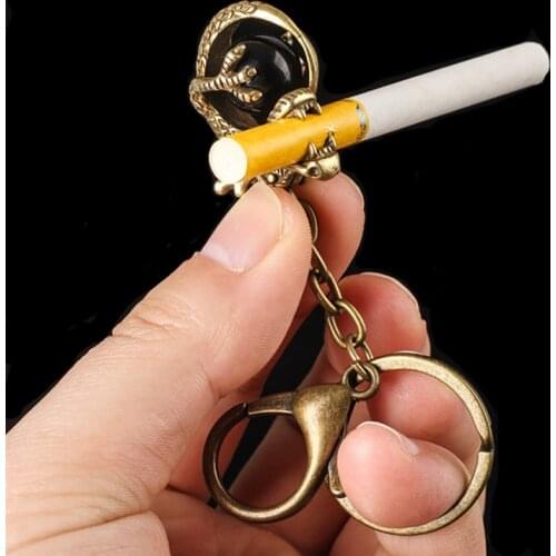 1pcs Portable Keychain Cigarettes Holder Copper Ring Holder Practical Clamp Finger Hand Cigarettes Holder For Man Woman Smoking
