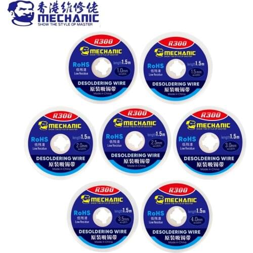 10pcs/lot MECHANIC 1.5m Solder Wick Remover BGA Desoldering Wire Braid Mobile Phone Repair Welding Tools 1.5/2.0/2.5/3.0/3.5mm