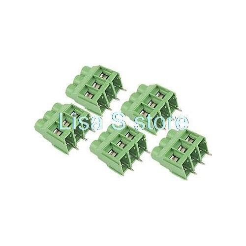 5 Pcs 3 Pin 6.25mm Pitch Screw Terminal Block Connector 30A
