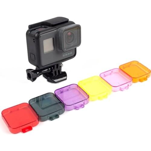 6pcs/lot For Gopro Hero 5 Filters Lens Cap Diving For Go pro Hero 5 Lens Filter Cover Case Underwater For Gopro 5 Accessories