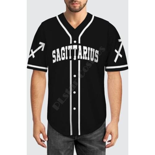 Baseball Jersey Beach Summer Sagittarius 3D All Over Printed Mens Shirt Casual Shirts hip hop Black tops 08