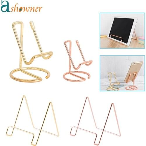 Display Stand Nordic Wrought Iron Mobile Phone Tablet Desktop Reading Organizer Storage Rack Decorative Desk Accessories