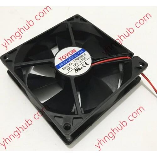 TOYON TD9025LS DC 12V0.16A 90x90x25mm 2-Wire Server Cooling Fan