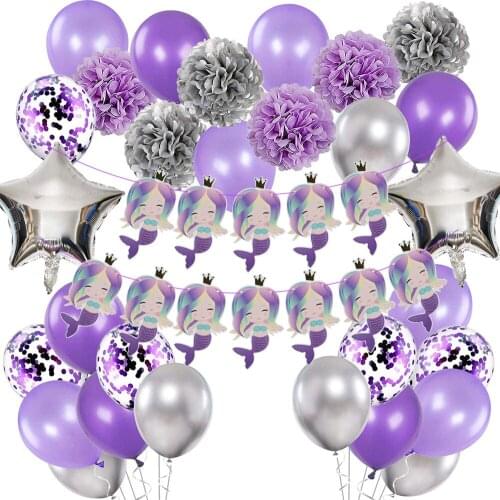 Purple Latex Balloons Adult/kids Happy Birthday Party Decorations Mermaid Wedding Partybaby Shower Adult/kids Purple Decor Good
