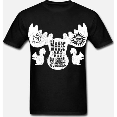 MOOSE &amp SQUIRREL T-shirt supernatural sam dean unisex ladies short long tee S-5X