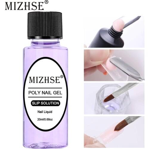 MIZHSE 20ml Poly Polish Gel Liquid Slip Solution Quick Builder Gel Nails Permanent Clear Acrylic Liquid Nail Art Extension Gel