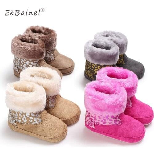 Newborn Cotton Thick Baby Boot Infant Girls Boys Print Snow Boots Baby Moccasins Warm Fleece Toddler First Walkers Baby Shoes