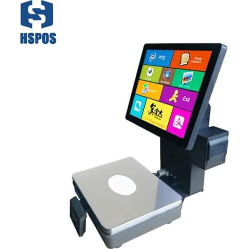 HSPOS 15kg Digital Weighing Scale POS System Scale Price Cash Register Receipt Scale Price Equipment HS-381A