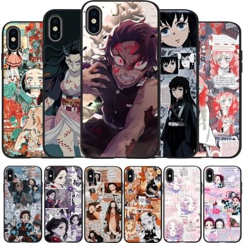 Kamado Nezuko Kimetsu No Yaiba Black TPU Silicone Soft Phone Case For iPhone 11 12 Pro X XR XS MAX 5 6 7 8 Plus SE 2020
