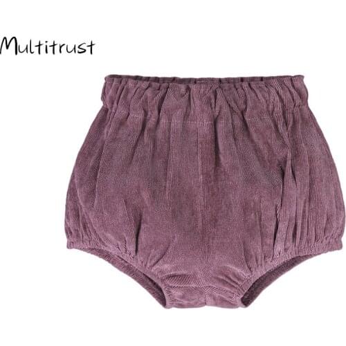 Multitrust 0-6Y Summer Kids Baby Boys Girls Shorts Solid Print High Waist Elastic Casual Trousers Shorts
